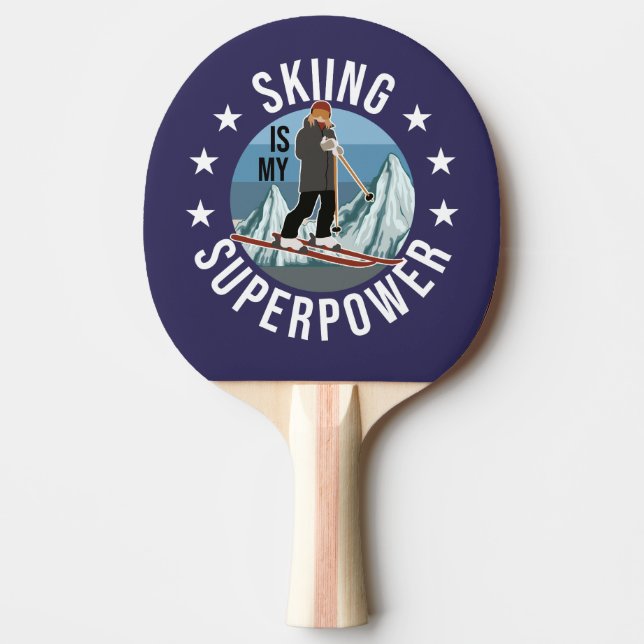Raquette De Ping Pong Le Ski Est Ma Superpuissance (Devant)