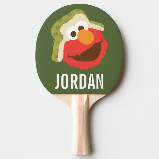 Raquette De Ping Pong Le visage d'Elmo Woodland | Ajouter Votre Nom (Devant)