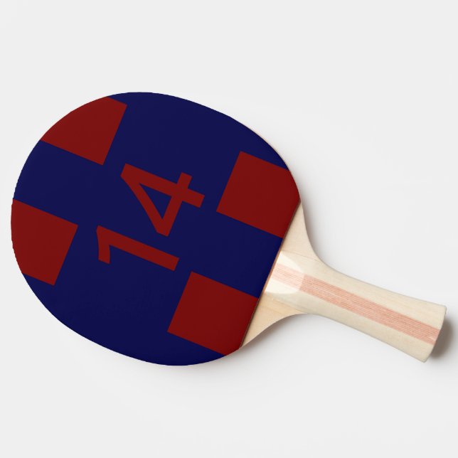 Raquette De Ping Pong Légendaire n° 14 en rouge et bleu (Côté)