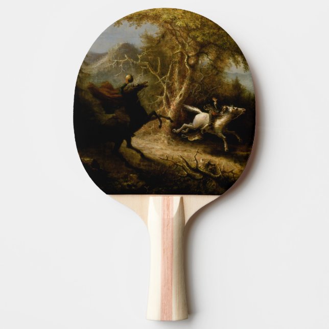 Raquette De Ping Pong Légende du cavalier sans tête fantôme d'Halloween (Devant)