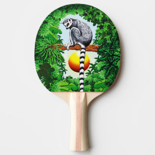 Raquette De Ping Pong Lémur de Madagascar
