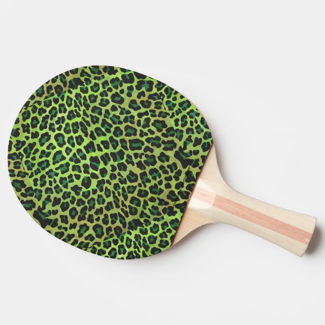 Raquette De Ping Pong Léopard noir et vert (Côté)