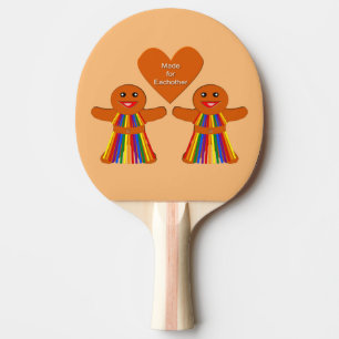 Raquette De Ping Pong Lesbienne Noël pain d'épices Couple dames