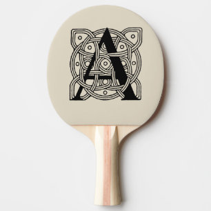 Raquette De Ping Pong Lettre A Vintage Monogramme De Noeud Celtique