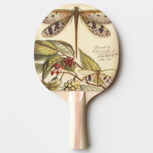 Raquette De Ping Pong Libellules avec le feuille et le fruit