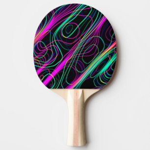 Raquette De Ping Pong Lignes courbes multicolores très COOL Neon