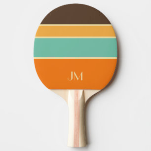 Raquette De Ping Pong Lignes horizontales colorées de style rétro