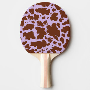 Raquette De Ping Pong Lilac Purple moderne et peau Brown de vache Imprim