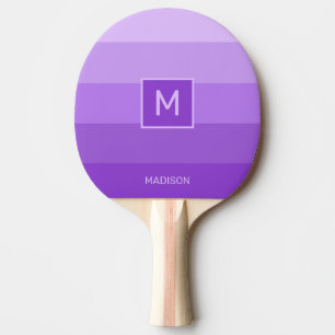 Raquette De Ping Pong Lilac Stripes monogramme personnalisé
