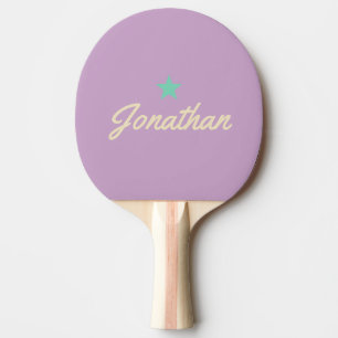 Raquette De Ping Pong Lilas d'Été Milieu de Siècle Vintage GR Star Signa