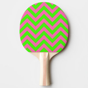 Raquette De Ping Pong Lime, rose chaud #2 LG Chevron ZigZag Motif