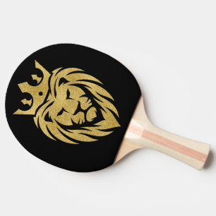 Raquette De Ping Pong Lion Avec Couronne - Style Or 3