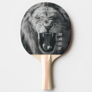 Raquette De Ping Pong Lion Rage noir et blanc Rocher