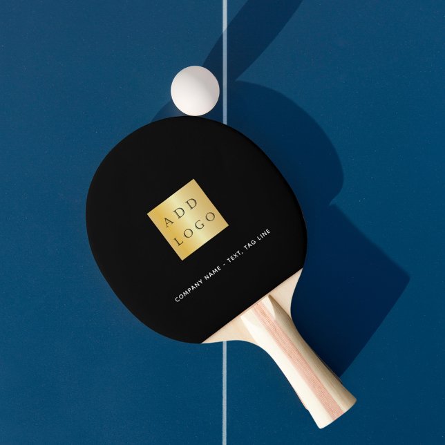 Raquette De Ping Pong Logo d'entreprise blanc noir (Créateur téléchargé)