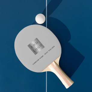 Raquette De Ping Pong Logo d'entreprise gris slogan