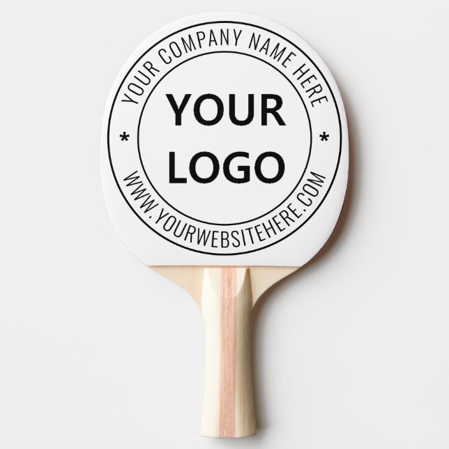 Raquette De Ping Pong Logo d'entreprise personnalisé Texte Société Ping  (Devant)