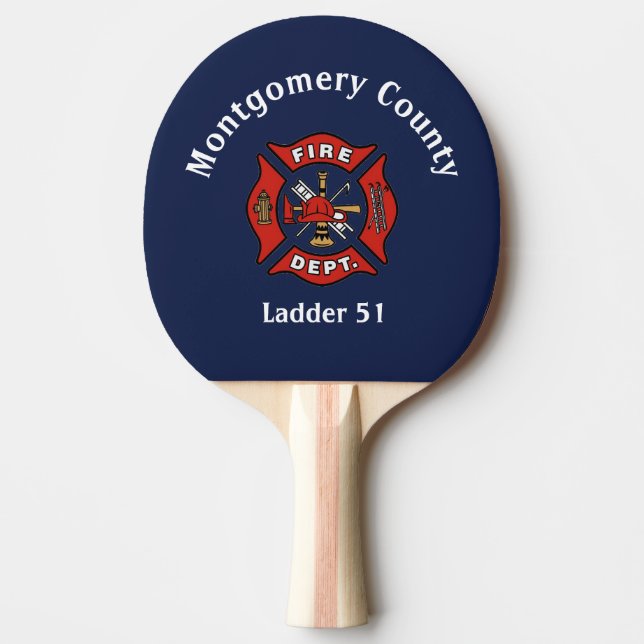 Raquette De Ping Pong Logo du service d'incendie personnalisé (Devant)