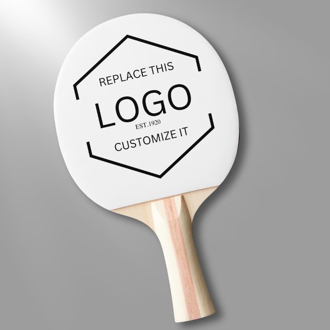 Raquette De Ping Pong Logo personnalisé Arrière - plan blanc (Créateur téléchargé)