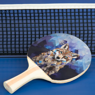 Raquette De Ping Pong Loup Géométrique Montagne