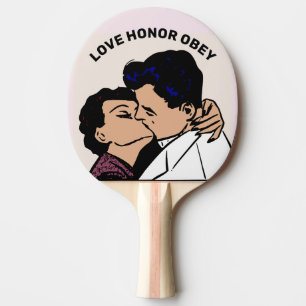 RAQUETTE DE PING PONG LOVE HONOR OBEY MARIAGE CADEAU PING PONG PADDLE