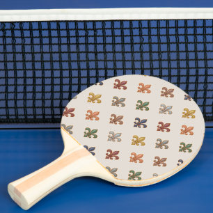 Raquette De Ping Pong Lumière de design fleur de lis en bois terrestres