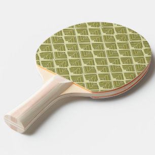 Raquette De Ping Pong Lumière Motif carré feuille or Lime