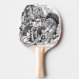 Raquette De Ping Pong lutte contre le dragon et le tigre