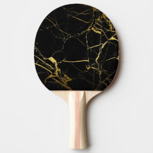 Raquette De Ping Pong Luxe Marbre noir et or Texture