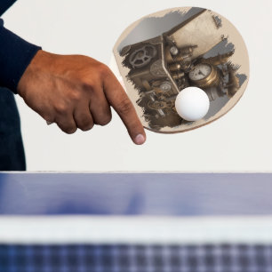 Raquette De Ping Pong Machine à temps Steampunk - Vintage coffre au trés