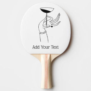 Raquette De Ping Pong Main de femme Art déco tenant une coupe de champag