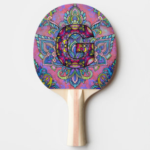 Raquette De Ping Pong Mandala de la lettre G