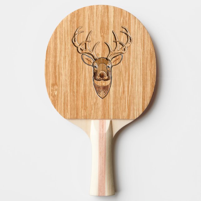 Raquette De Ping Pong Manteau Blanc Tail Tête de cerf Style Inverse (Devant)