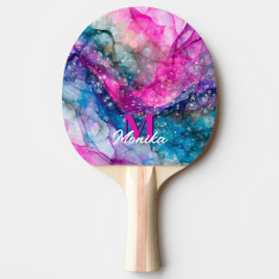 Raquette De Ping Pong Marbre moderne couleur Faux Parties scintillant Mo