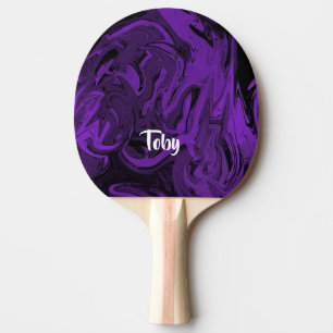 Raquette De Ping Pong Marbre violet et noir poli