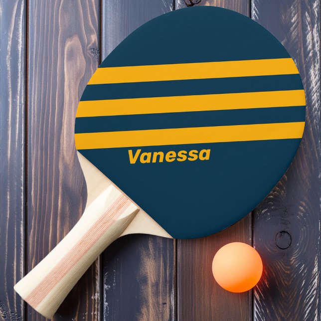 Raquette De Ping Pong Marée rétroéclairée trois bandes avec nom (Créateur téléchargé)