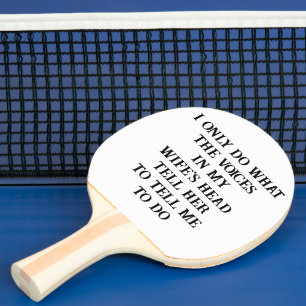 Raquette de ping pong mari blague de femme