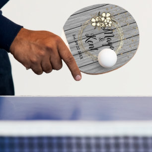 Raquette De Ping Pong Mariage de Parties scintillant florale de couronne