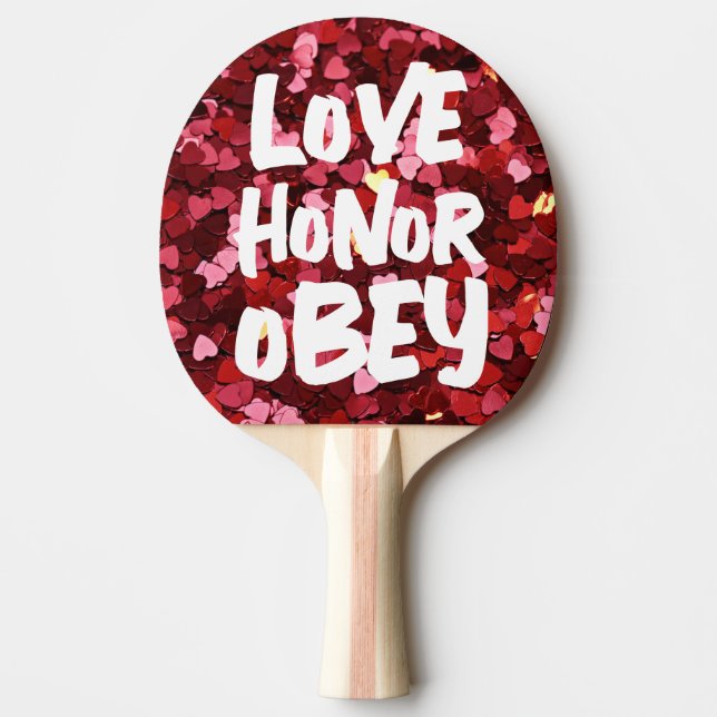 Raquette De Ping Pong Mariage FEMME AIME HONNEUR OBEY PING PONG PADDLES (Devant)