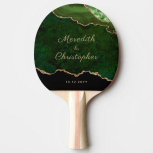 Raquette De Ping Pong Mariage Gold Green Agate