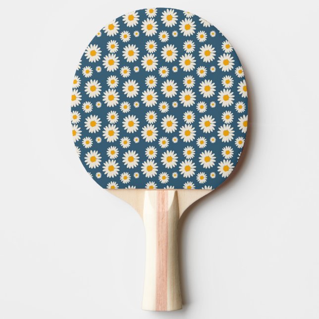 Raquette De Ping Pong Marine Daisy Floral Bohemian Botanical Motif (Devant)