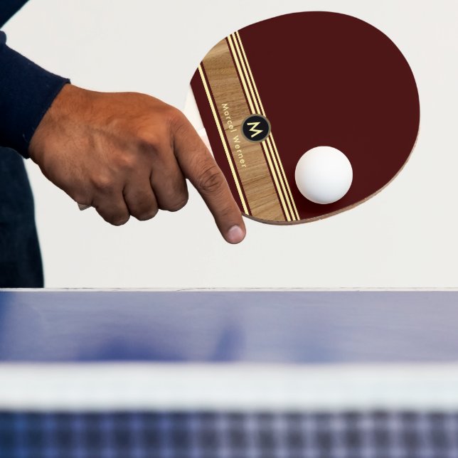 Raquette De Ping Pong Maroon Monogramme couleur bois (Insitu)