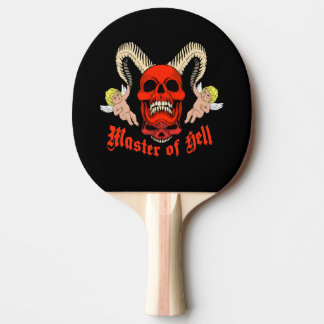 Raquette De Ping Pong Master of Hell Gothic Skull and Cherubs Design