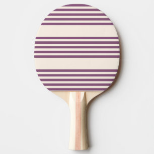 Raquette De Ping Pong Mauve violet beige cinq bandes motif
