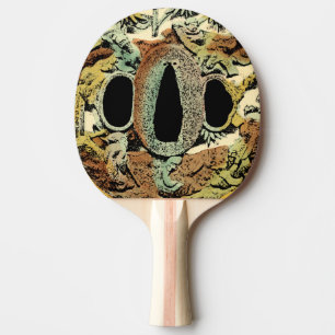 Raquette De Ping Pong Médaillon asiatique doré par Vision Studio