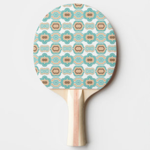 Raquette De Ping Pong Médaillon bleu/tan/marron coloré