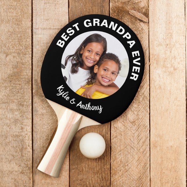 Raquette De Ping Pong Meilleur Grand-Père Jamais Photo Personnalisée Noi (Créateur téléchargé)