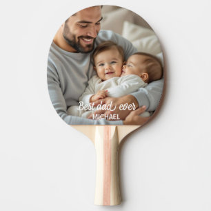 Raquette De Ping Pong Meilleur papa ever nom personnalisé et photo