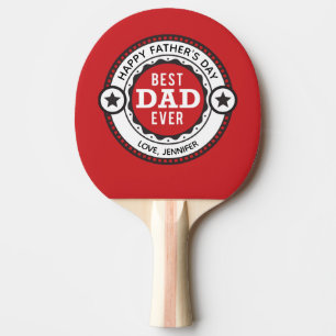 Raquette De Ping Pong Meilleur papa jamais rouge moderne