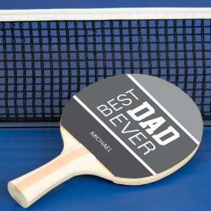 Raquette De Ping Pong Meilleur papa toujours gris personnalisé