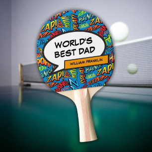 Raquette De Ping Pong Meilleur Père Père du monde Drôle Cool moderne